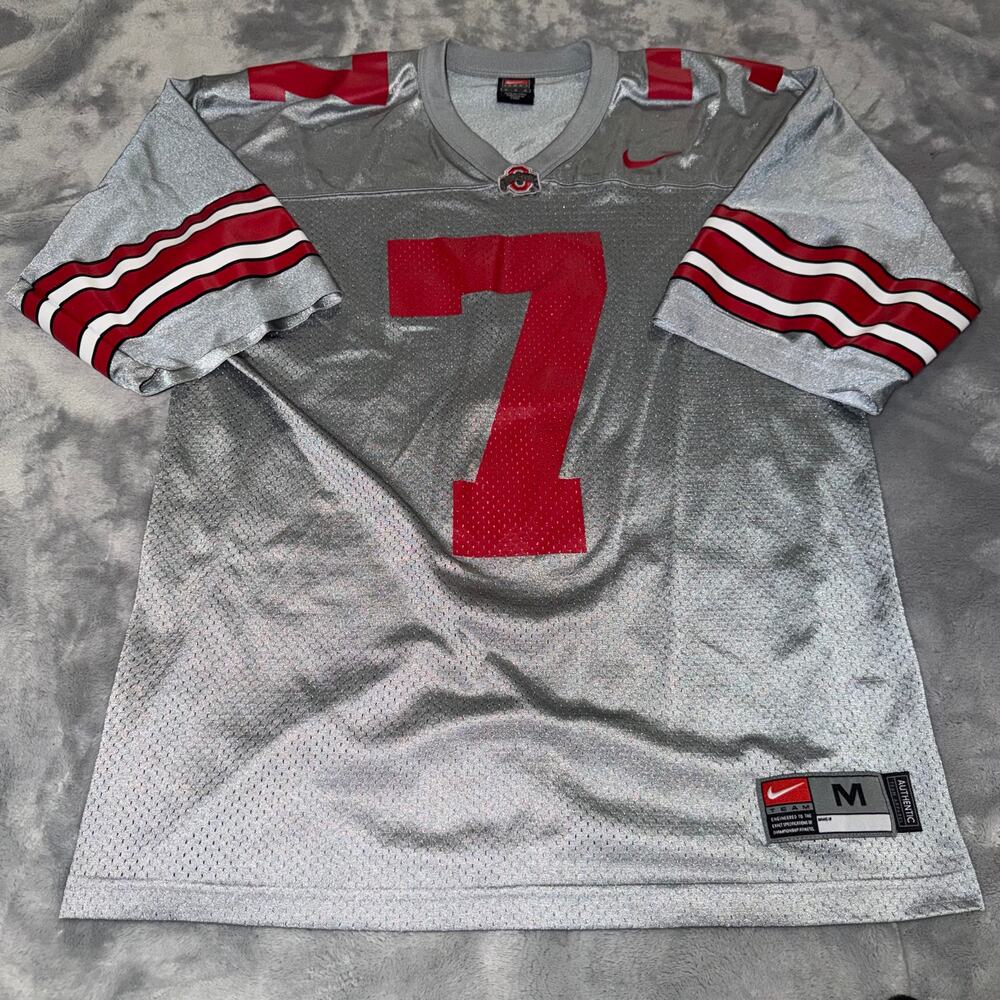Ohio State Buckeyes Nike #7 Gray Authentic Football Jersey Men’s M